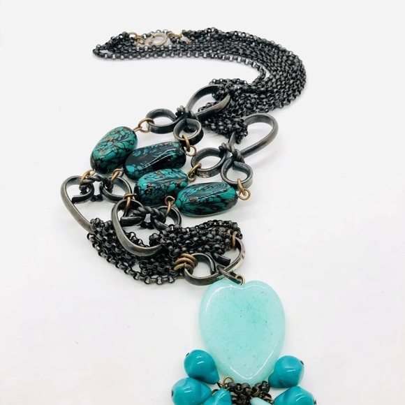 Vintage beautiful and unique heart pendant necklace 💙 - Picture 9 of 12